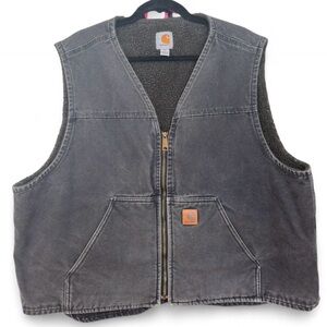 (SOLD) Carhartt Charcoal Gray Sherpa-Lined Work Vest